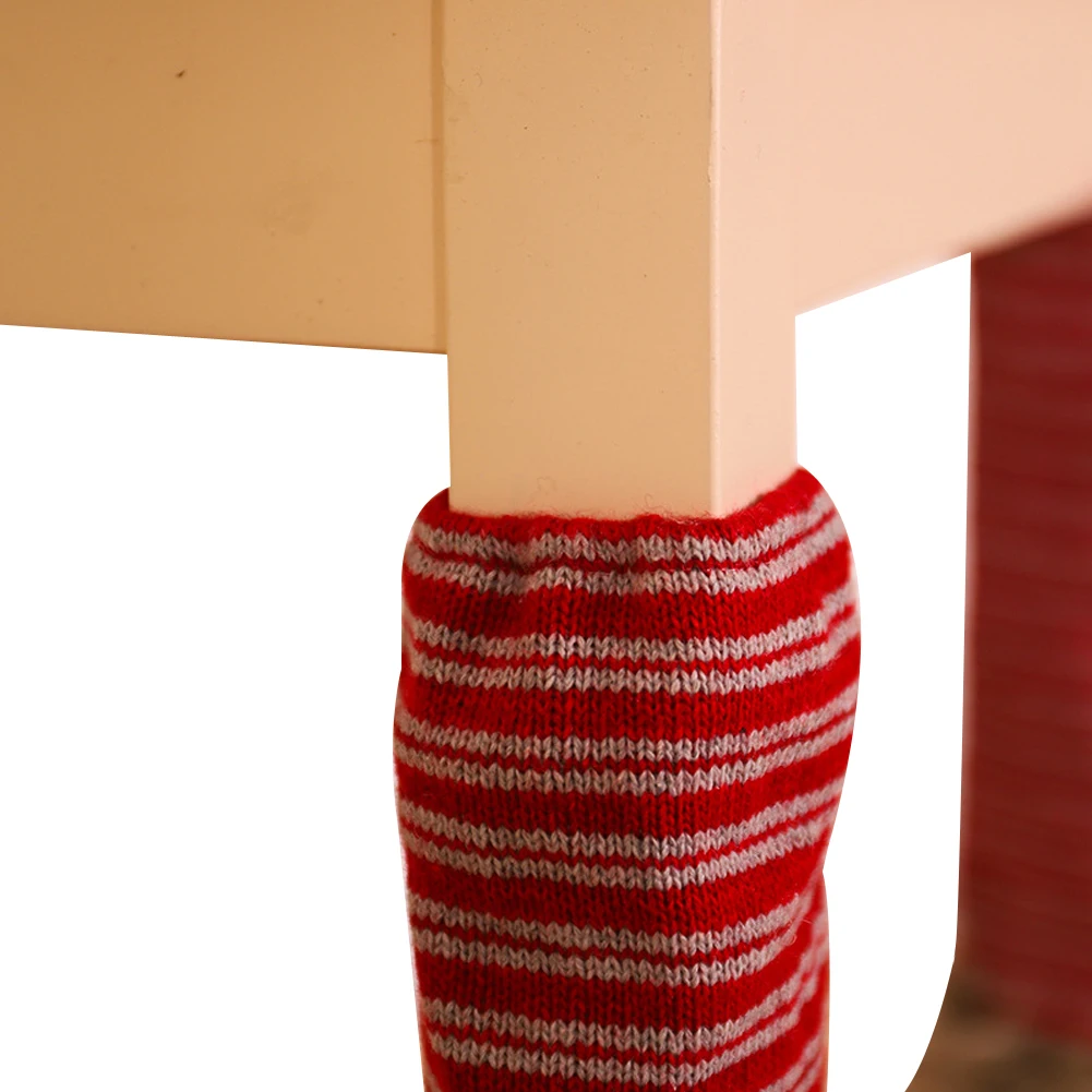 Рождественские носки для стульев эластичные праздничные Чехлы ног дома