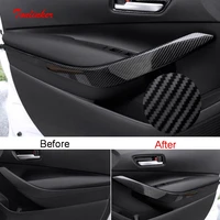 tonlinker interior car door armrest handle cover sticker for toyota corolla 2019 20 car styling 2 pcs abs chrome cover stickers
