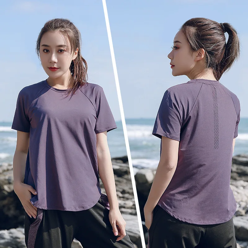 Женская сетчатая Спортивная футболка размера плюс женские топы с коротким