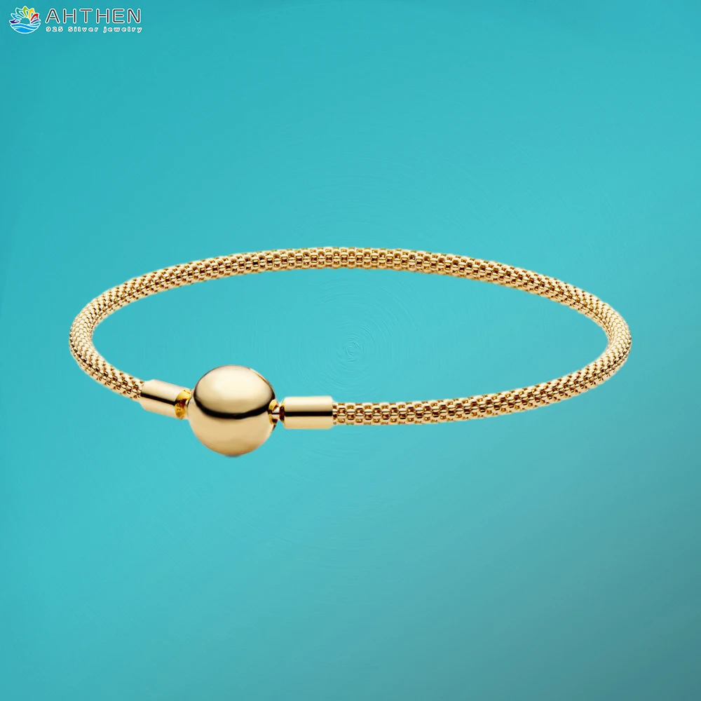 

Ahthen 925 Sterling Silver Bracelet Moments Mesh Bracelet Friendship Bangles for Women Jewelry Making Birthday Gift