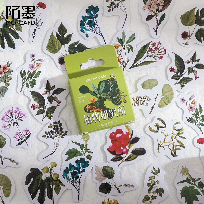 

46pcs/pack Retro Green Plants Decorative Sticker Set Diary Album Label Sticker Diy Scrapbooking Stationery Stickers School