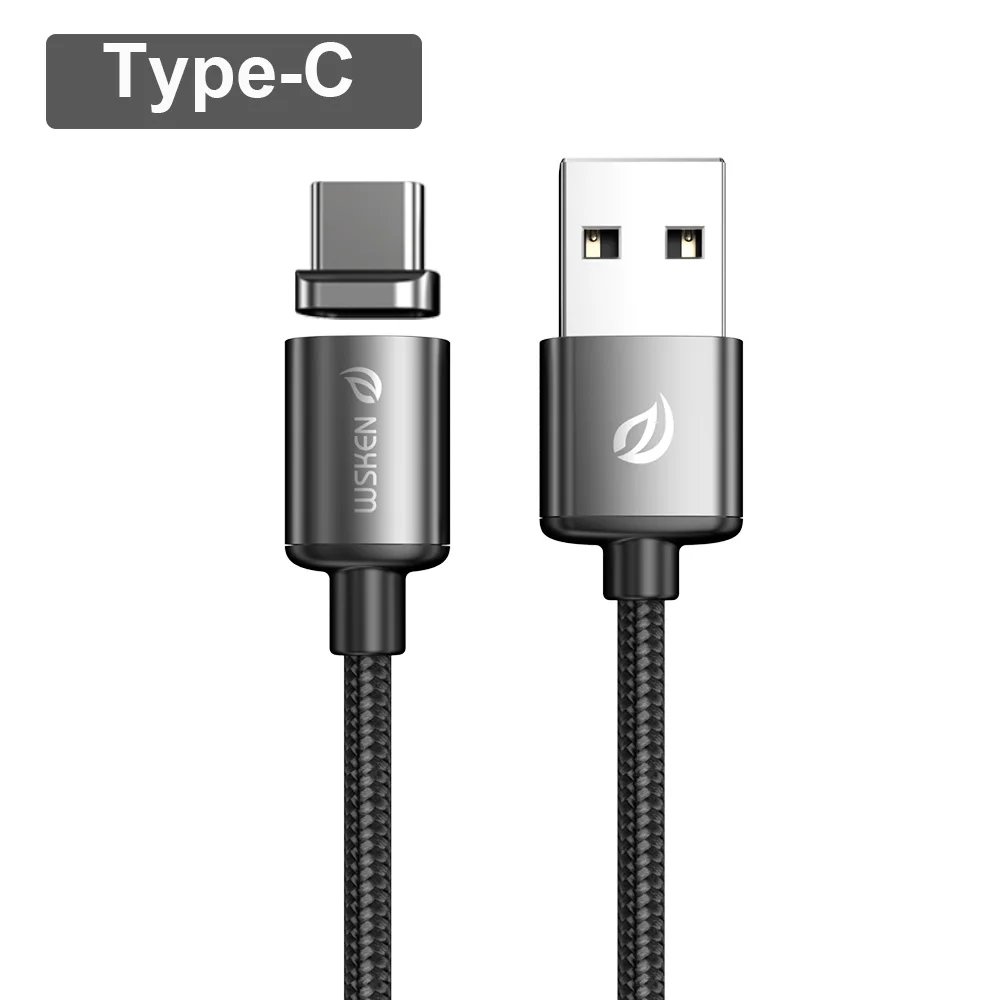 Магнитный usb-кабель Wsken, USB C, быстрая зарядка, USB type C, магнитное зарядное устройство для iphone, Micro usb, быстрая зарядка, Шнур USB для мобильного телефона - Цвет: Type C Cable