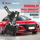 Светодиодные фары Bullvision D2S, Ксеноновые, D1S, D3S, D4S, D5S, D8S, 30000LM, чип CSP, 6000K, 55 Вт, Canbus, без ошибок, квадратные, скрытые балласты, Plug  Play