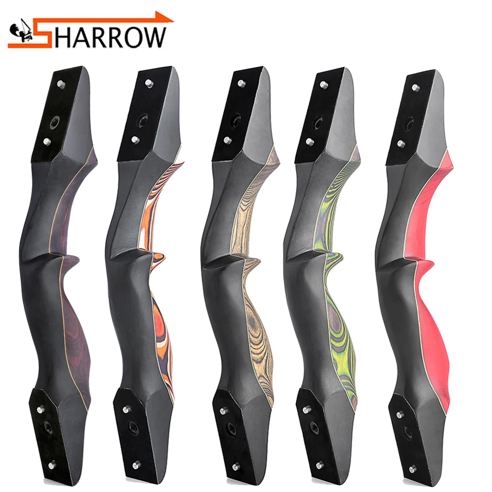 

60 дюймов 25-60 фунтов стрельба из лука лук конечности 15 "красочные деревянные ручки на вынос охотничьи луки и стрелы съемка Сменные аксессуары