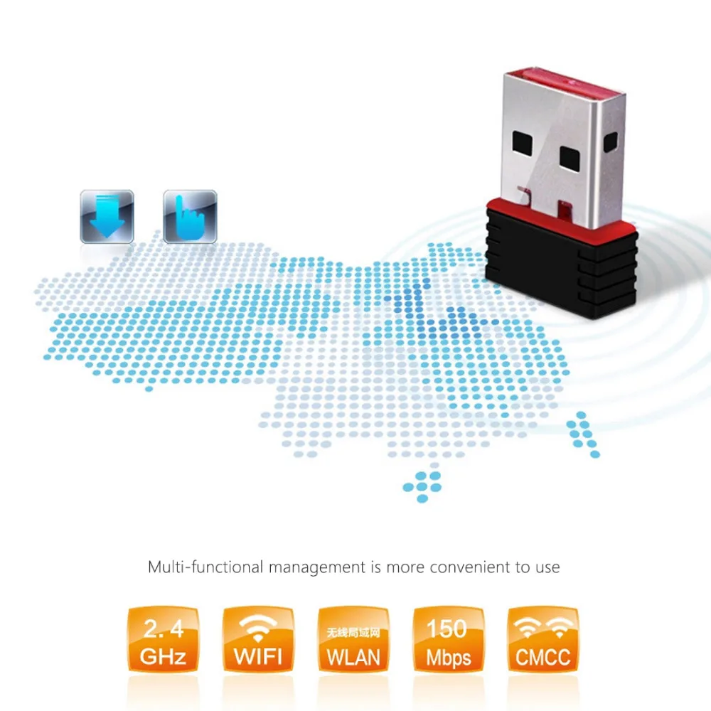 

USB WiFi адаптер мини 150 м WiFi адаптер USB 2,0 150Mbps беспроводная сетевая карта Wifi приемник 802,11 b/ g/ n для ноутбука для ПК