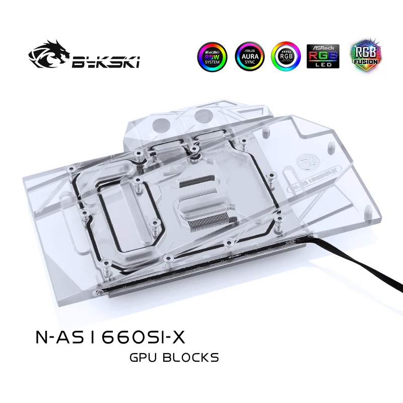 Bykski GPU кулер для ASUS GTX1660 O6G SI водяное охлаждение Grphics карта полное покрытие водный