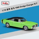 Maisto 1:18 1969 DODGE CHARGER R  T имитация сплава Модель автомобиля коллекционная Подарочная игрушка