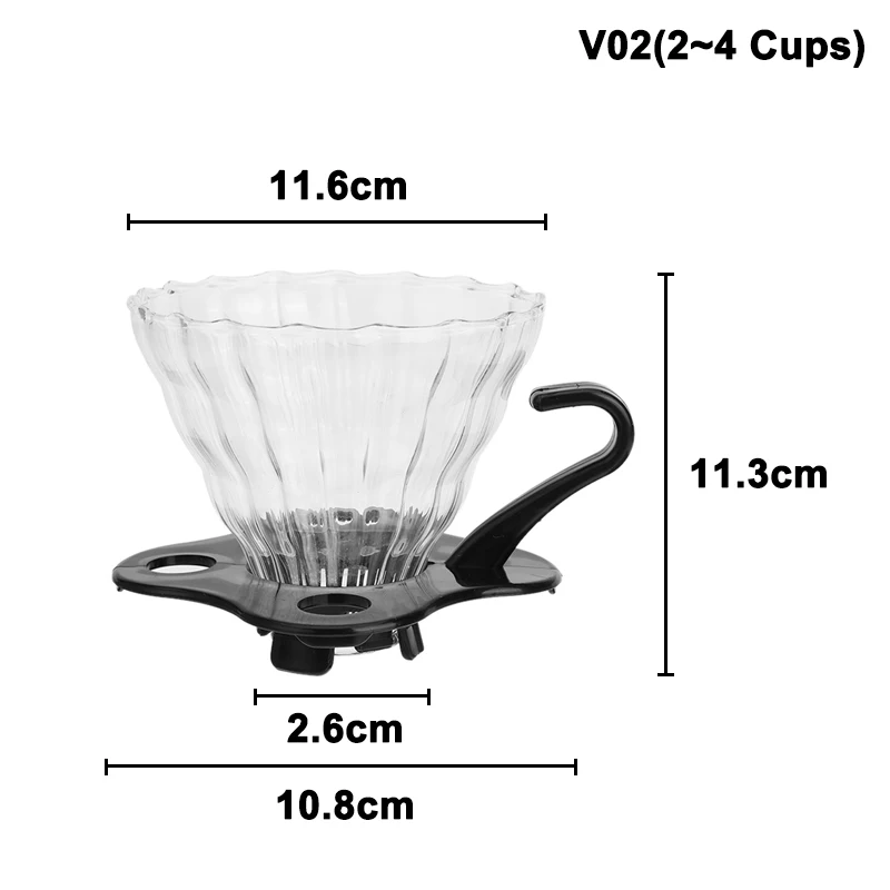 Термостойкий многоразовый фильтр V60 для кофе из смолы 2/4 стаканов капельный