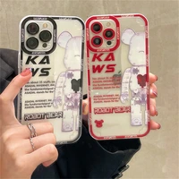 cartoon bear creative phone case for iphone13 pro promax personalized stylish text case custom made pictorial case