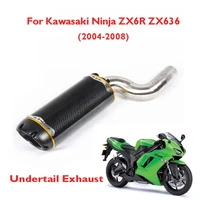 motorcycle exhaust tip silencer muffler exhaust system mid connect tube for kawasaki zx6r zx636 2004 2005 2006 2007 2008
