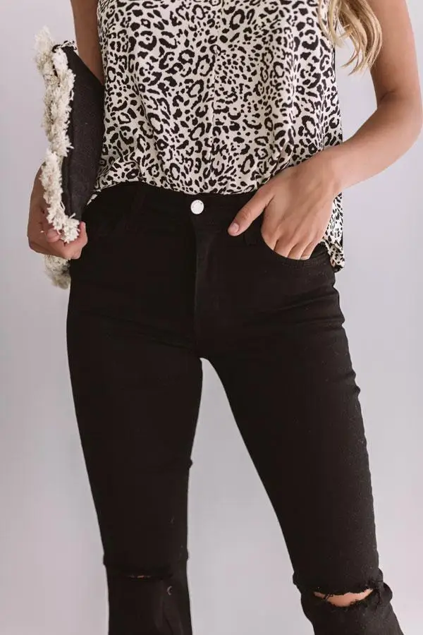 

2021 summer new solid color ripped open slim jeans ripped jeans for women