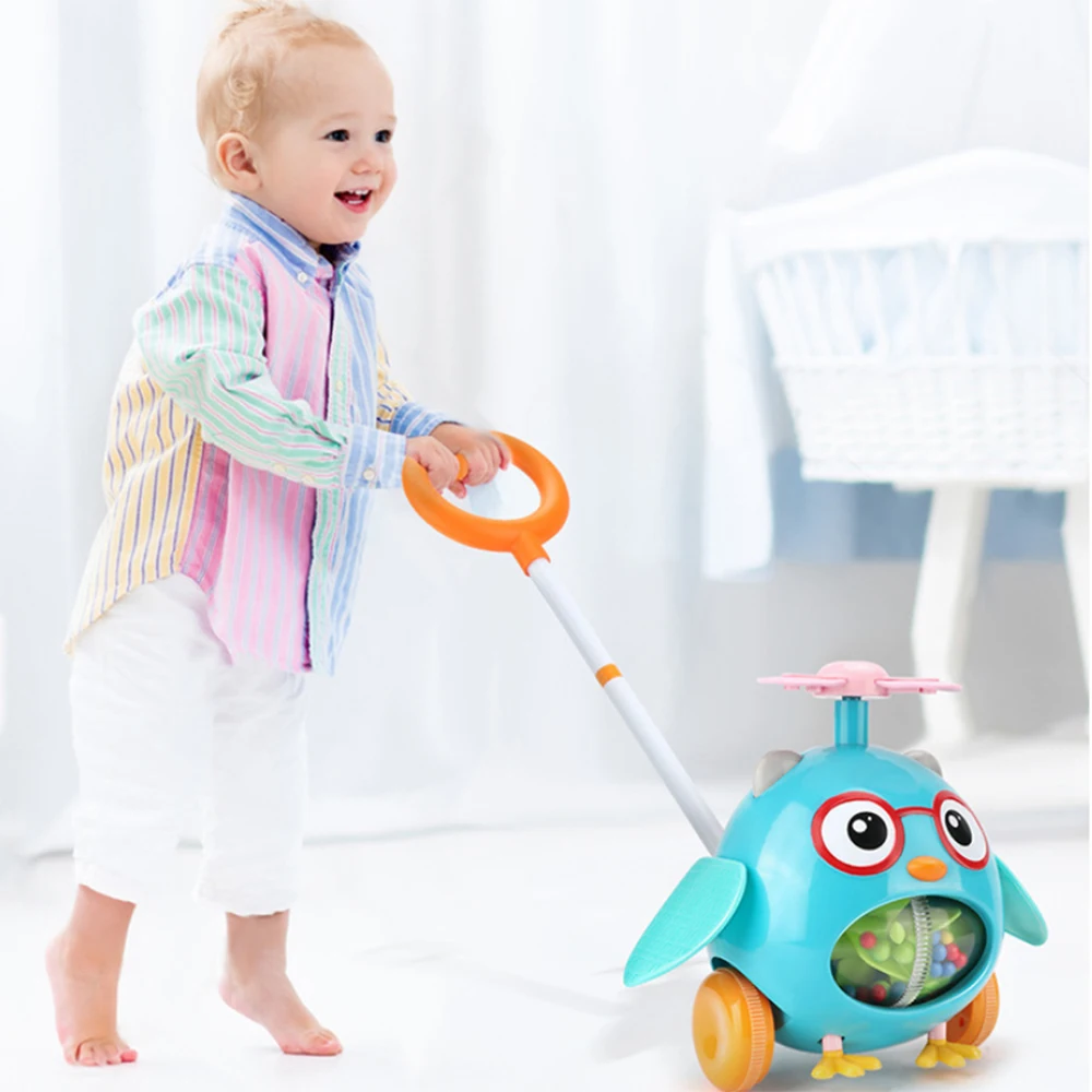 

2020 New Baby Walker Toy Hand Push Plane Aircraft Outdoor Sports Toddler Pull Walks Rod Push Cart Drag Walking Educational Toy