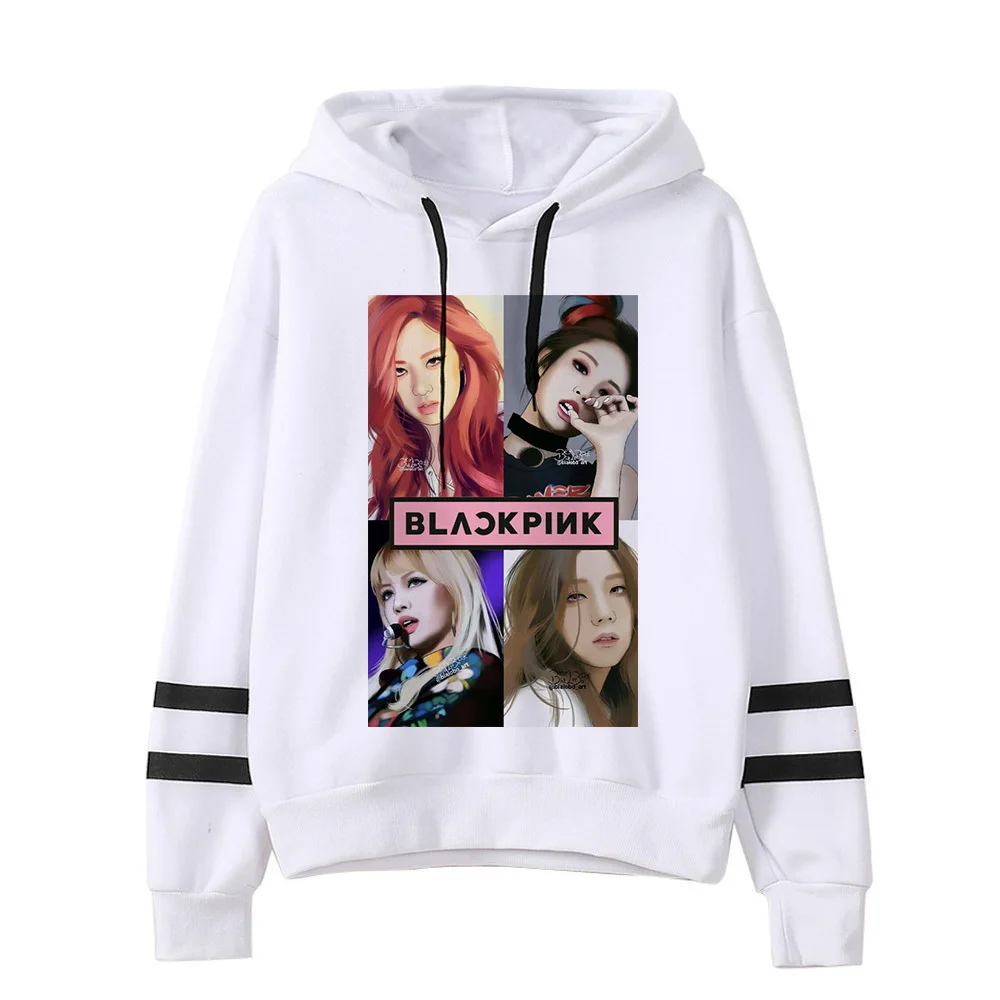 Blackpink Kill This Love Harajuku Толстовка для женщин Ullzang Jennie Rose Lisa Jisoo толстовка с героями мультфильмов осенне-зимняя теплая Женская толстовка с капюшоном