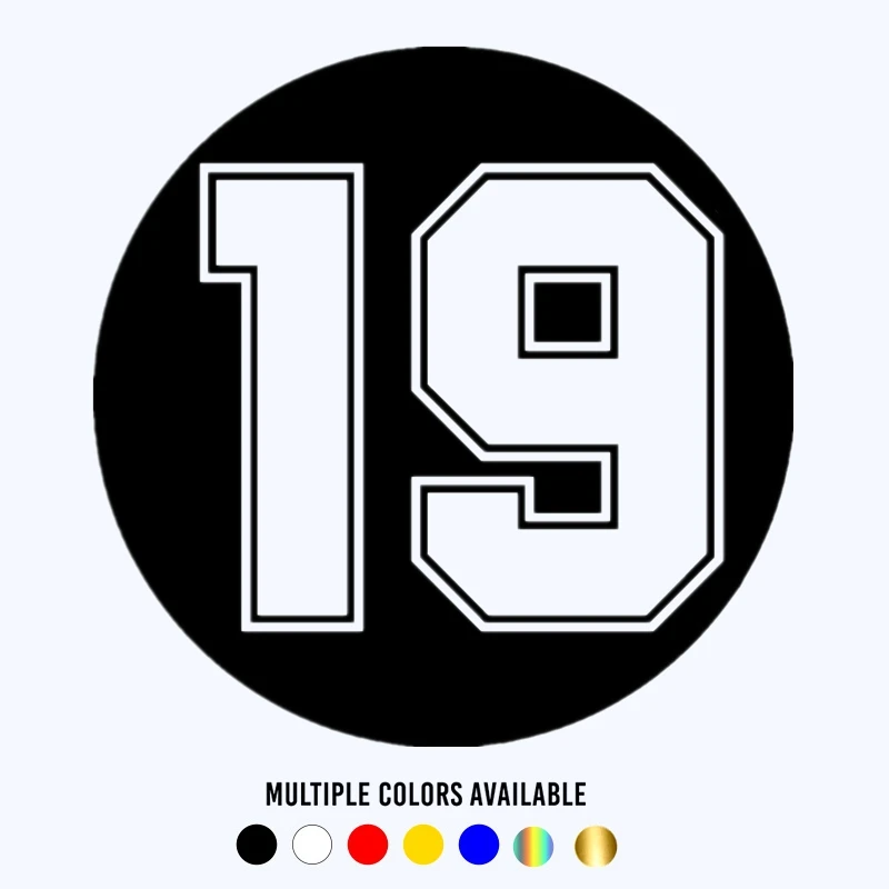 

CK20182# Funny Vinyl Decal Various Sizes Racing Number 19 Car Sticker Waterproof Auto Decors on Truck Bumper Rear Window