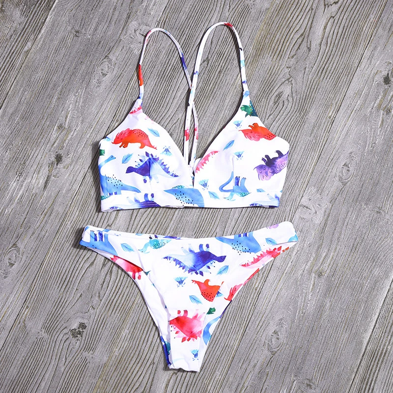 Новинка сексуальный комплект бикини с принтом бразильский купальник женский