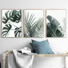 Плакат с пальмовыми листьями, Картина на холсте монстеры, скандинавский настенный художественный принт с растениями, современная картина для гостиной на стену, домашний декор