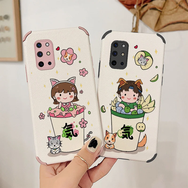 

Cool Soda Boy Phone Case For Oneplus 9 9pro 8t 8 8pro Four Corners Stick Leather Cover