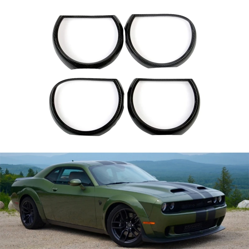 

for Dodge Challenger 2015-2020 ABS Carbon Fiber Front Head Light Lamp Headlight Cover Trim