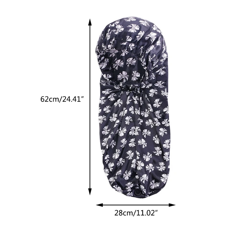 

2021 New Elastic Hair Bonnets Extra Long Satin Sleep Comfortable Hair Care Nightcap