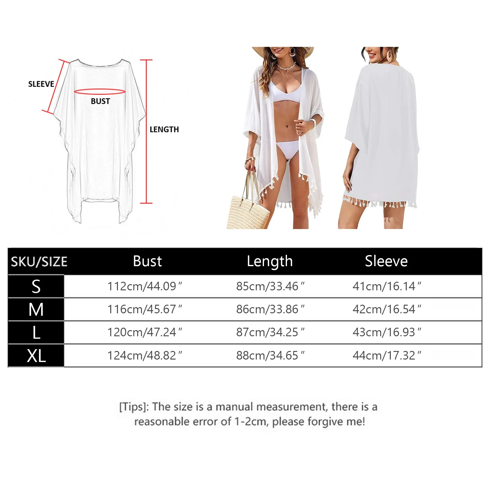 

Sexy Summer Tassel Beach Dress Women Chiffon Bikini Cover Up Bathing Suit For Women Tunics Robe Swimsuit See Through Cardigan