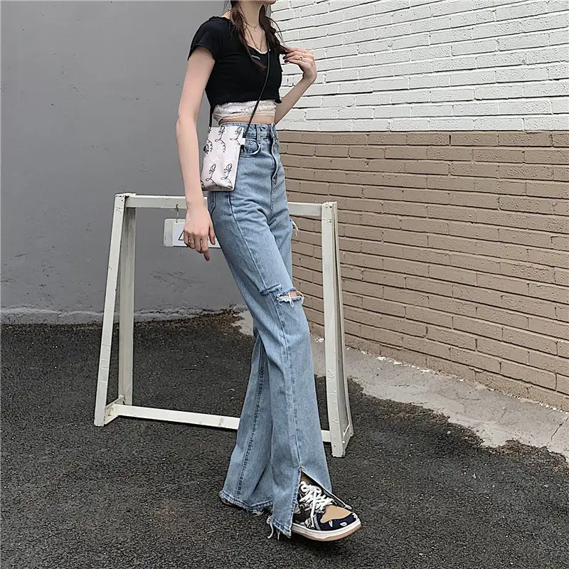 

Women's New Retro High Waisted SLIM STRAIGHT pants in spring and summer 2021