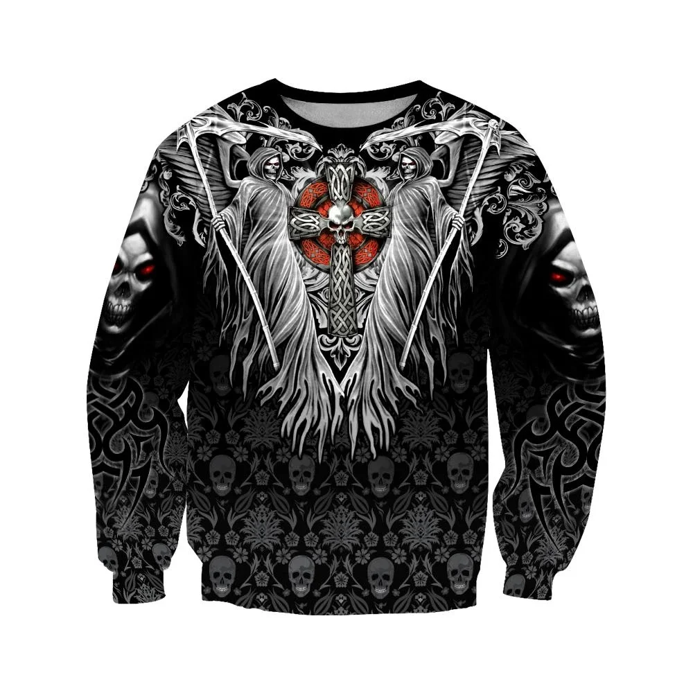 

Skull Cross Devil Tatoo 3D All Print Plus Hoodie Man Women Harajuku Outwear Zipper Pullover Sweatshirt Casual Unisex Jacket
