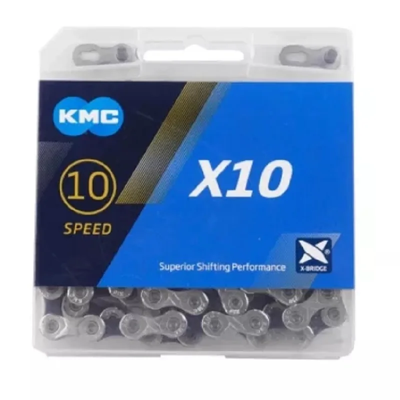 

Kmc x10 mtb 116l road bike chain 10 speed chain magic mountain button with original box