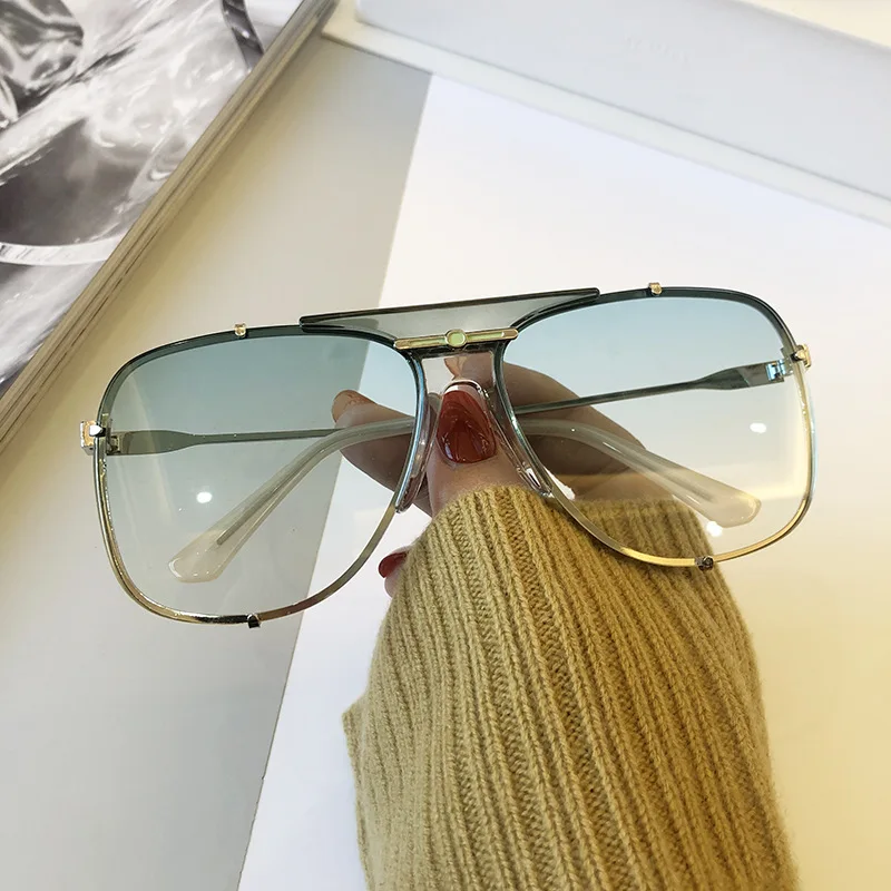 

Fashion Brand Designer Square Sunglasses Women Trend One Piece Rectangle Sun Glasses Men Vintage Oversized Shades Female UV400