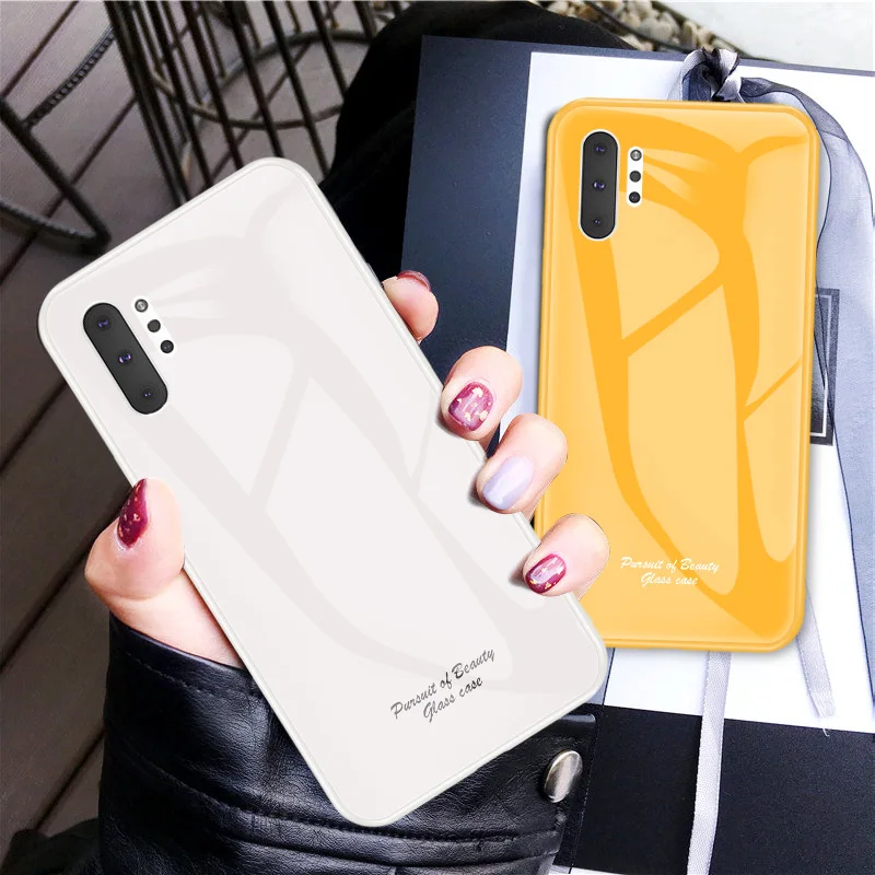 Мягкий ударопрочный чехол из ТПУ с рамкой закаленного стекла для samsung Galaxy Note 10 Plus