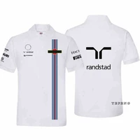 new f1 2021 team racing white motorsport outdoor quick drying breathable sports riding buttons polo lapel shirt