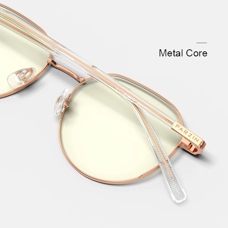 PARZIN 72115 Blue Light Glasses Women Vintage Round Eyeglasses Frame Men Fashion Myopia Optical Eyewear Lunette De Vue Femme