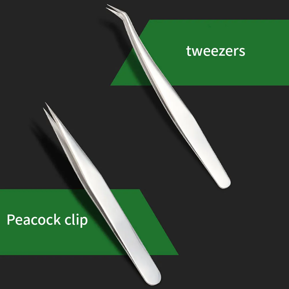 Corrosion Resistance Eyelash Anti Static Accessories Professional Stainless Steel Tweezer Set Curved Portable Tool Multifunction | Красота и