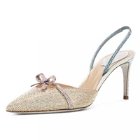 2021 summer sandals women new temperament pointed handmade diamond butterfly thin heel high heels sandals elegant womens pumps