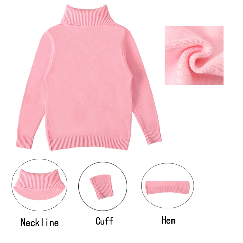 Осенне-зимняя теплая одежда для маленьких мальчиков Однотонный свитер с круглым
