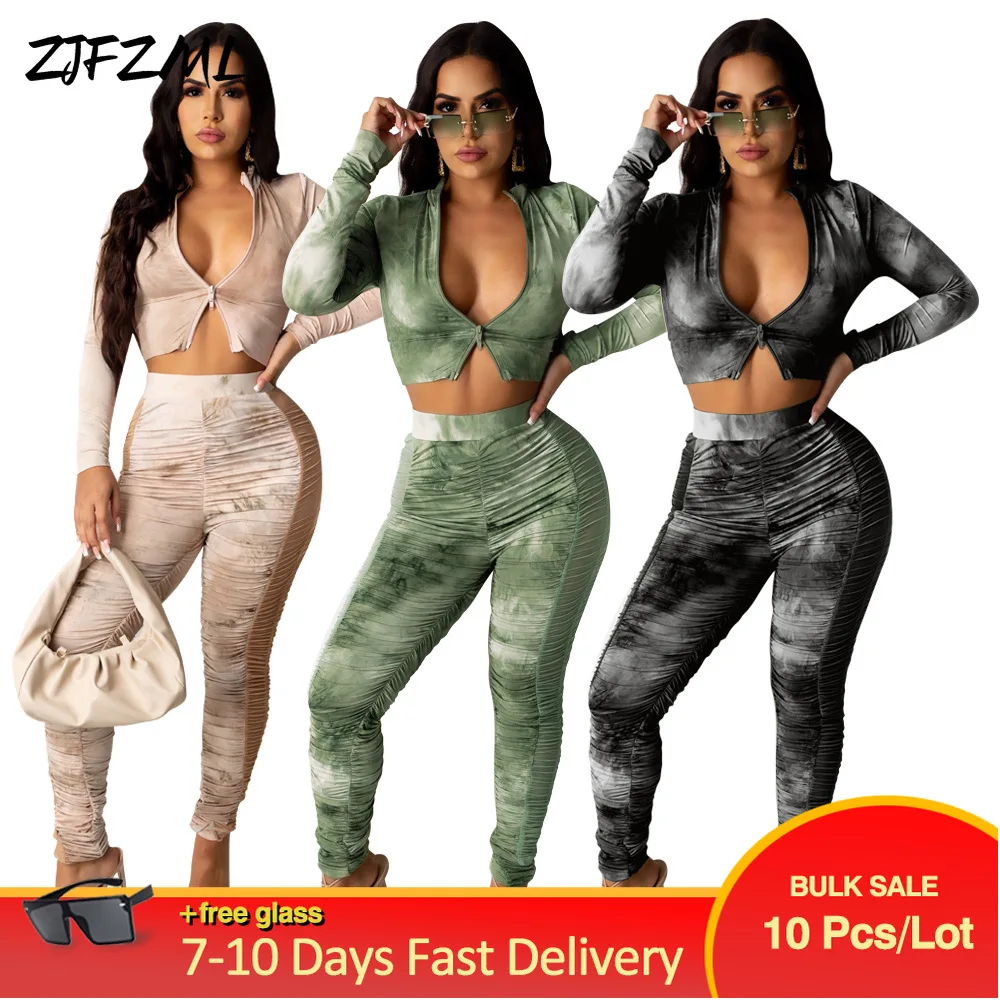 

Оптовая продажа, большие партии женских комплектов, осенне-зимний новый топ с принтом и принтом в виде краски, бандажный топ + стрейчевая юбк...