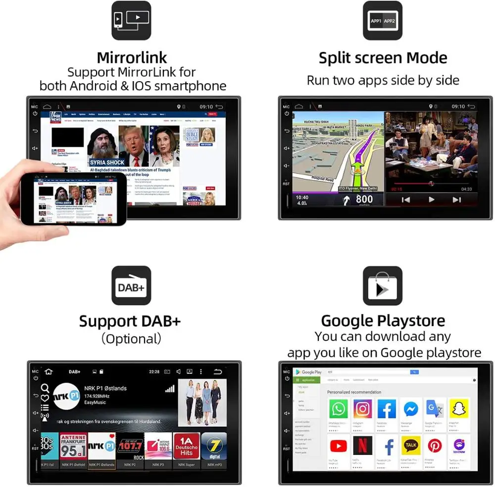 7 &quot Android 10 0 2 DIN Авторадио GPS навигация Bluetooth автомобильный стерео плеер 1024*600