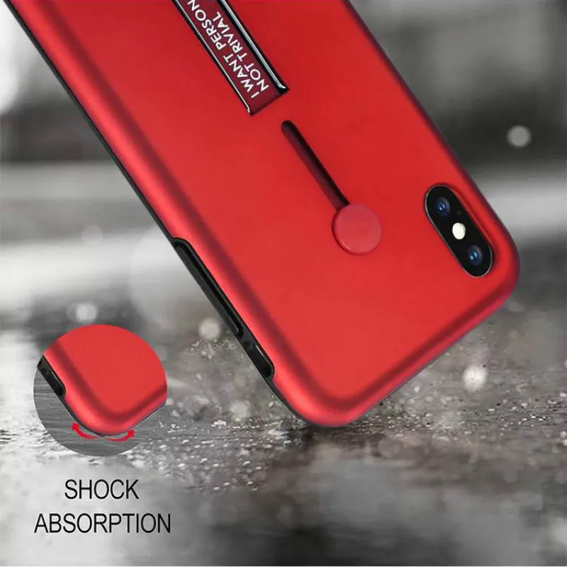 Case for Iphone 7 Xr 6s 6 8 Xs Max X Fashion Solid Color Loop Ring Phone Cases Plus Cover |