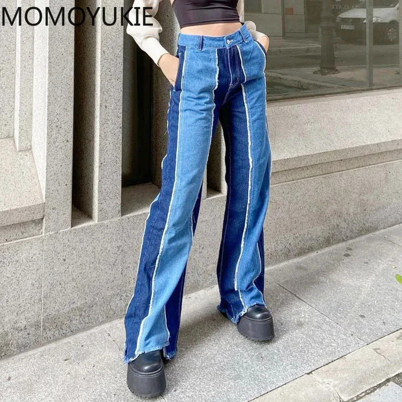 Джинсы женские с завышенной талией уличная одежда в стиле ретро модные хлопковые