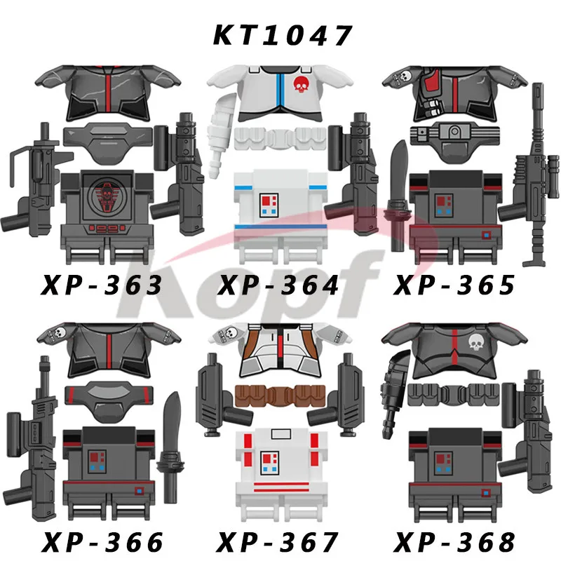 

Hot Sale Soldier Helmet Armor Belt Weapon Building Blocks Bricks Star Figure Head Accessories For Children Toys Gift KT1047