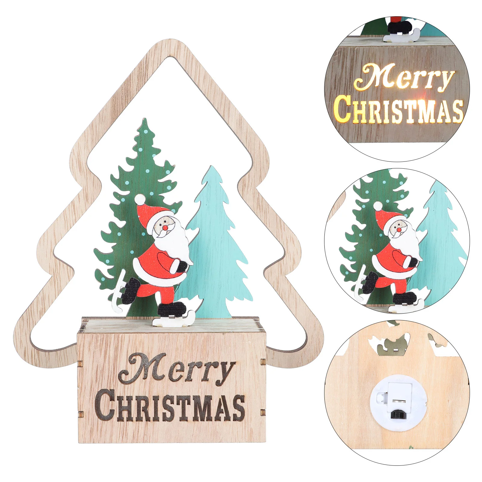 

1Pc Wooden Craft Xmas Themed Decor Home Scene Decor Adornment Wooden Decor