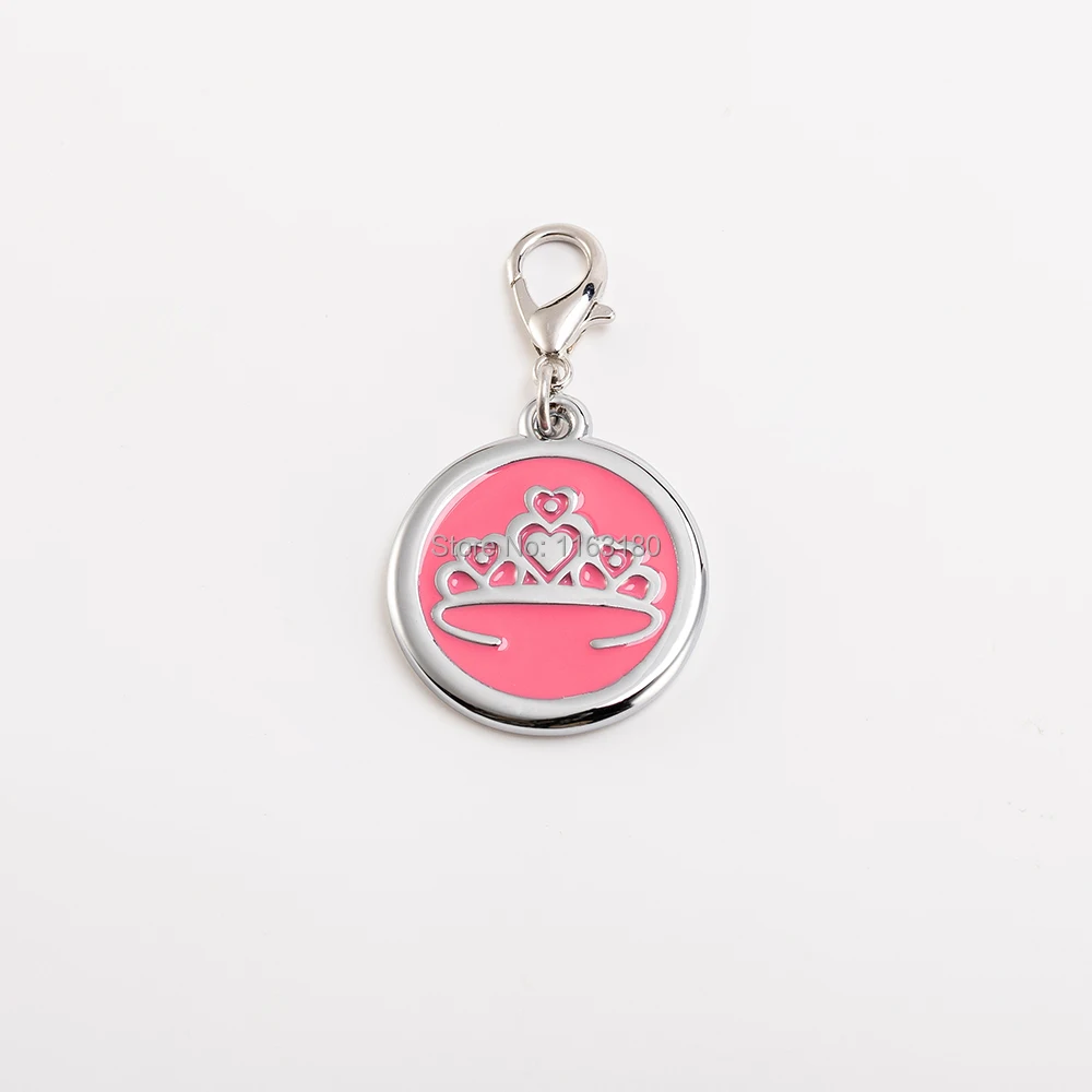 100 шт./лот Персонализированные Гравированные яркие бирки для собак круглой формы