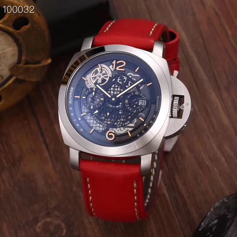 

Classic New Men Automatic Mechanical Steel Watches Silver Brown Black Blue Leather Tourbillon Skeleton Luminous Transparent