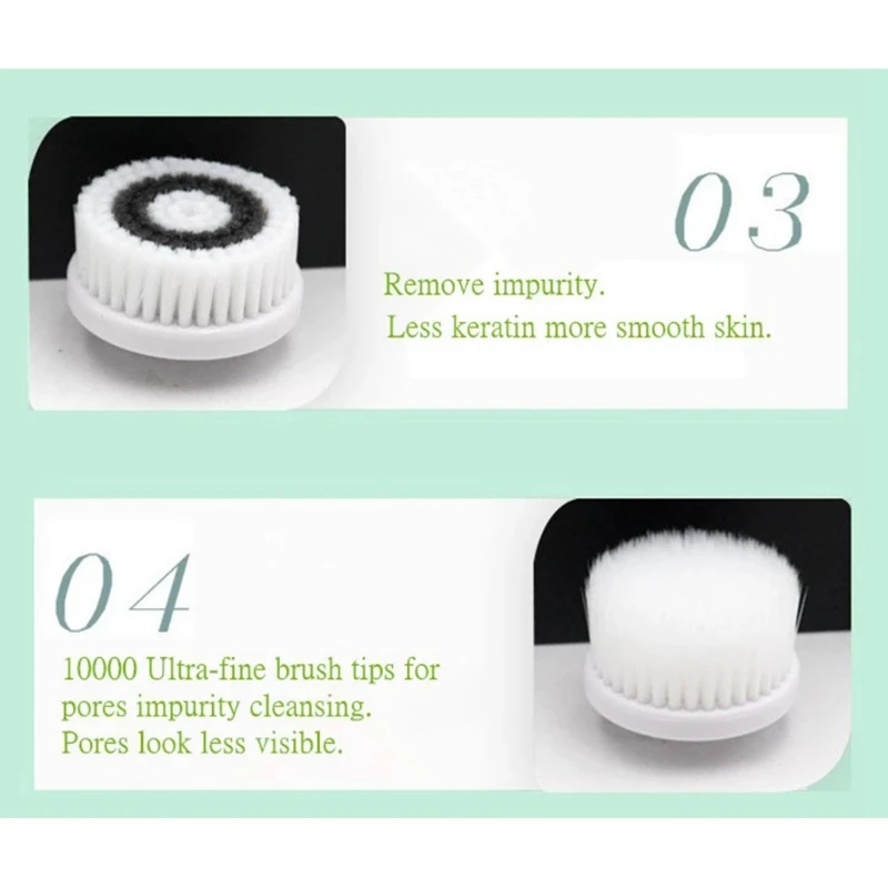 

Rechargeable Facial Cleansing Brush Electric Vibration Face Wash Brush Set With 4 Heads
