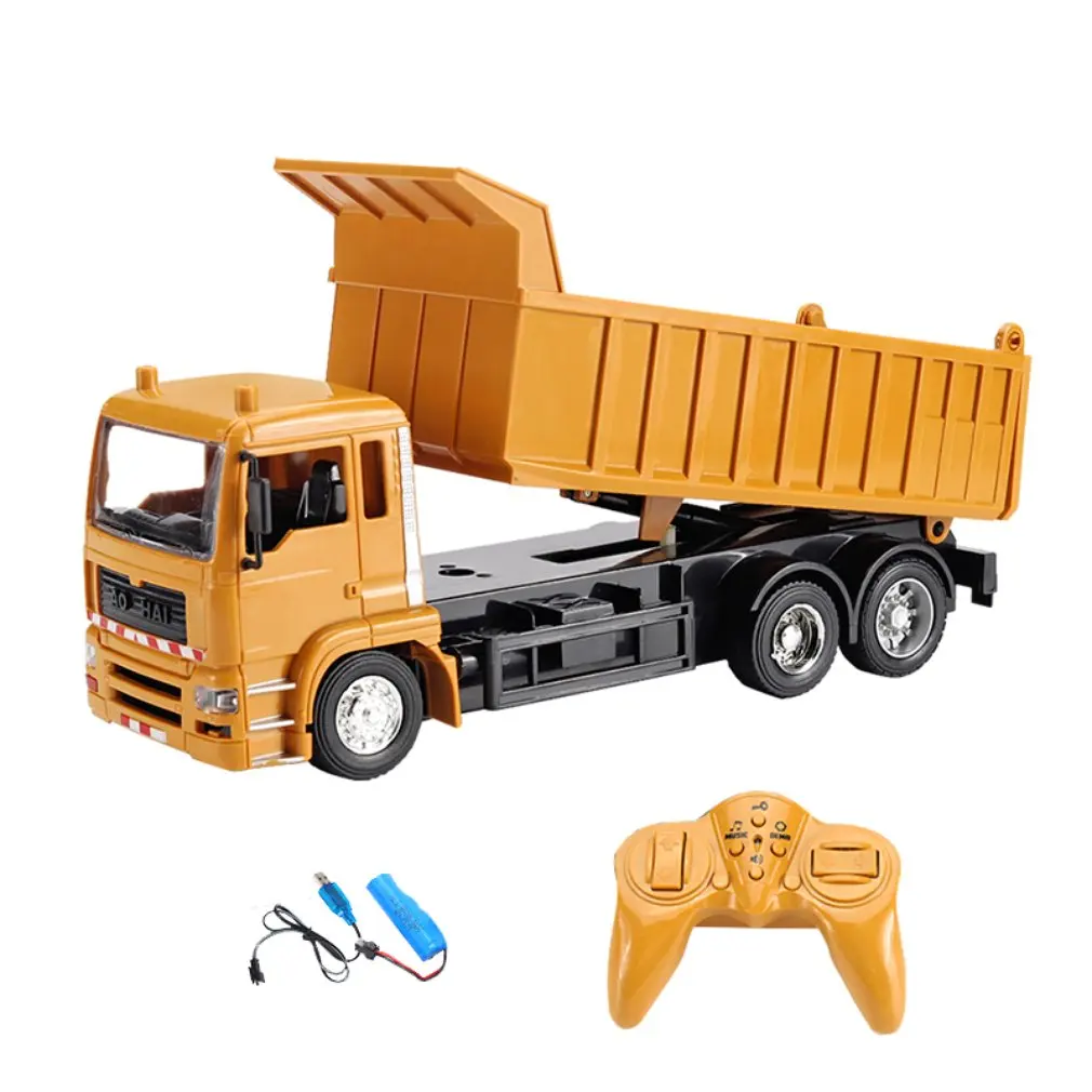 

1:24 Remote control Excavator DumpTruck Crane Blender With Light Vehicle Simulation Alloy Plastic RC Engineering toys for Kids