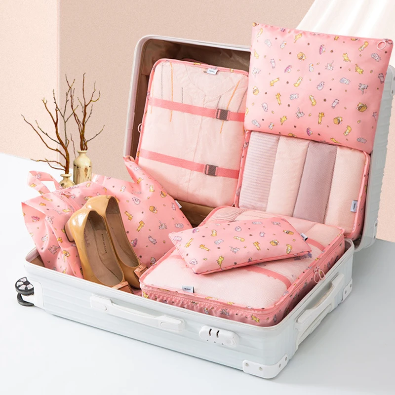 

Органайзер для путешествий, 7 шт./компл., сумки для хранения, набор чемоданов, портативный органайзер для багажа, для обуви и одежды