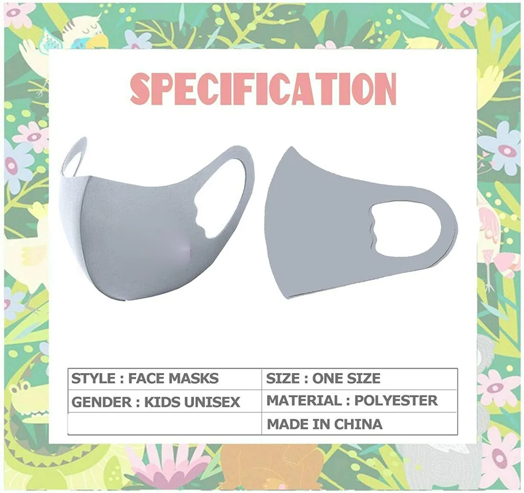 4Pcs Cartoon Horse Print Mouth Mask Children Breathable Cover Reusable Face Cloth Caps Washable Protective | Безопасность и защита