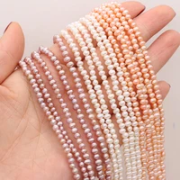 high quality 100 natural freshwater pearl potato shape beads purple white for jewelry making diy bracelet necklace size 3 3 5mm