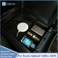 car styling accessories 1pcs plastic interior armrest storage box organizer case for toyota alphard vellfire ah30 2015 2018