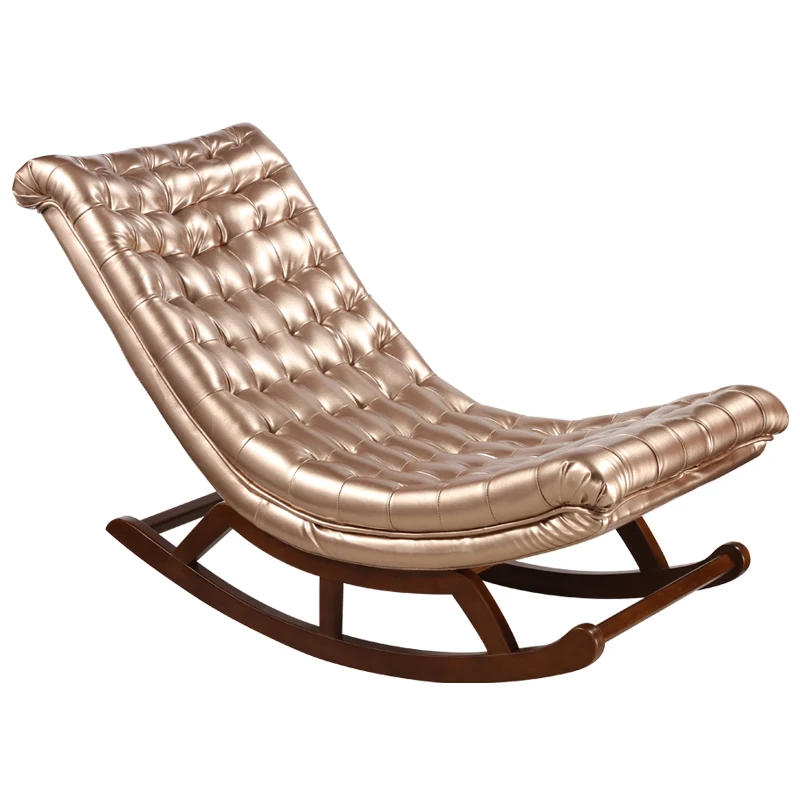 

Кресло-качалка с кожаным и деревянным покрытием для взрослых