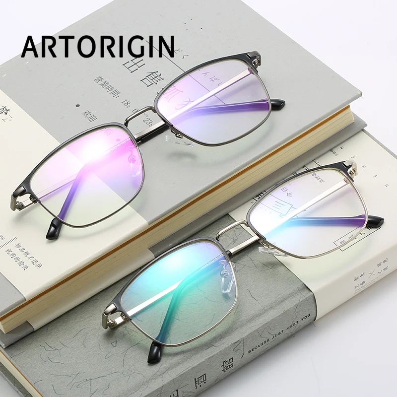 

Formal rectangle glasses frame for men metal transparent lens for prescription optical frames adult eyewear